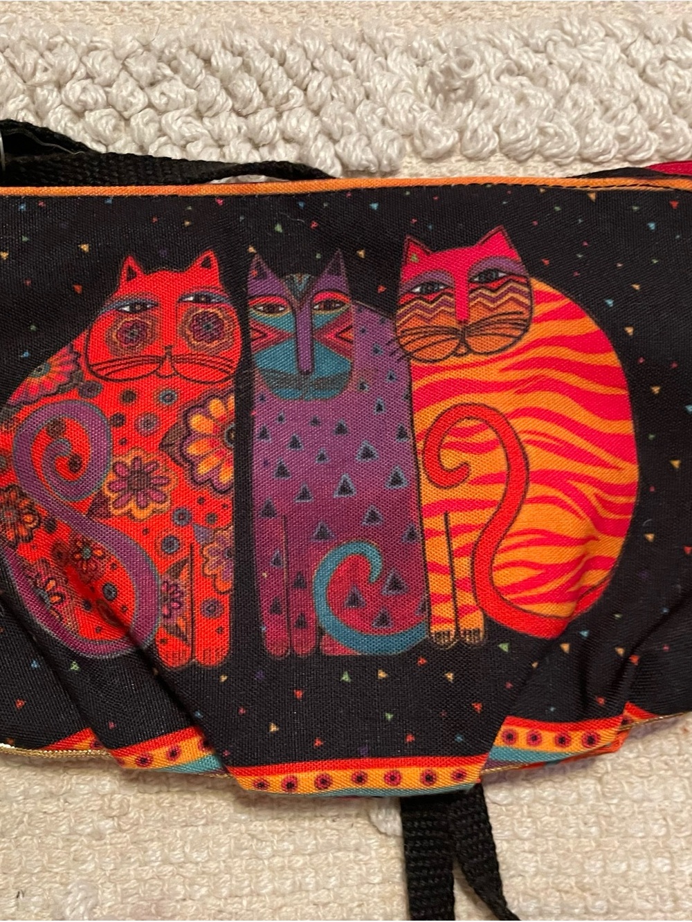 Vintage NWT Laurel Burch Feline Friends Canvas Crossbody Purse❤️/ CATS